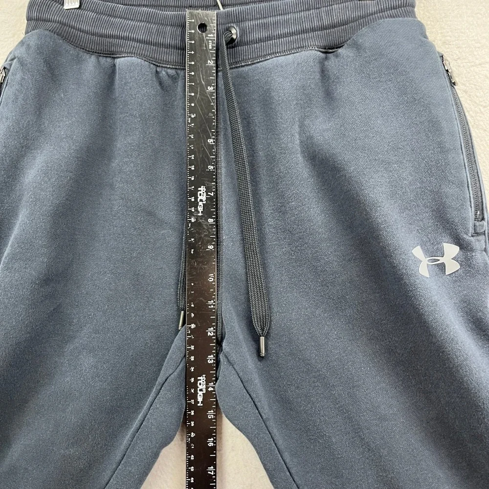 Under Armour Joggers Mens L Navy Fleece Zip Pocket Sporty Athleisure Sweatpants